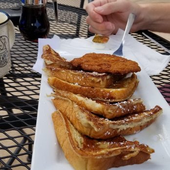 Stewart's Bistro - French toast with chicken. Subbed from chicken and waffle. - Coffee & Tea Near Me - Wake Forest, North Carolina Stewart's Bistro - French toast with chicken. Subbed from chicken and waffle. - Coffee & Tea Near Me - Wake Forest, North Carolina