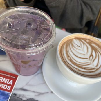 Republik Coffee Burbank - Purple Caramel Latte and a Hot Chocolate - Cafes Near Me - Burbank, California