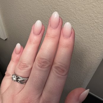GoBahli Nails - Acrylic white/glitter ombré by Ayla - Nail Salons Near Me - Carlsbad, California