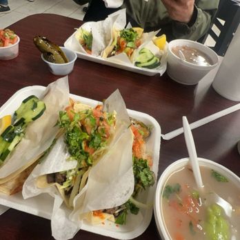 Tacos San Pedro - 3 asada tacos with a side of frijoles, with all the trimmings! - Mexican Near Me - Yuma, Arizona Tacos San Pedro - 3 asada tacos with a side of frijoles, with all the trimmings! - Mexican Near Me - Yuma, Arizona
