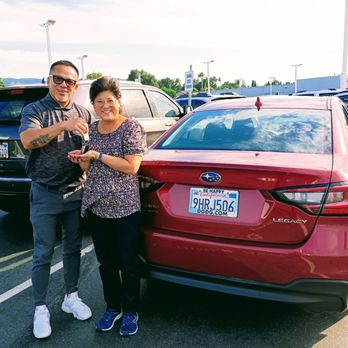 Capitol Subaru - Al Garcia handing me the keys to my new Legacy! - Car Dealers Near Me - San Jose, California
