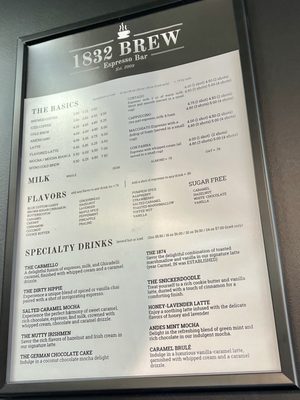 Menu photo 1 1832 Brew Espresso Bar Carmel, IN