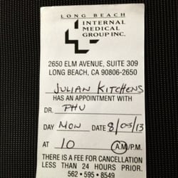 Danny T. Phu, MD - The reverse side of Dr. Phu's business card is where your appointment for your next visit is registered.