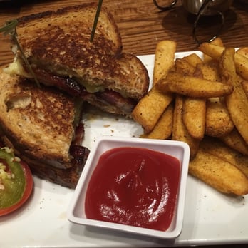 Grumpy Goat Tavern - Gourmet grilled cheese (Gruyere and Havarti) with added bourbon candied bacon - Cajun/Creole Near Me - Elgin, Illinois