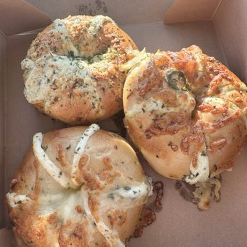 Bloom Bagels - Garlic in top left, jalapeño right, classic bottom left - Bagels Near Me - Campbell, California