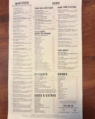 Menu photo 1 Sushi Tomo Pittsburgh, PA