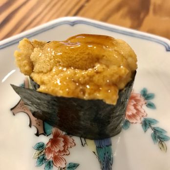 @Sushi - Murasaki Uni from Hokkaido. Brushed w a little nikiri. - Sushi Bars Near Me - Honolulu, Hawaii @Sushi - Murasaki Uni from Hokkaido. Brushed w a little nikiri. - Sushi Bars Near Me - Honolulu, Hawaii