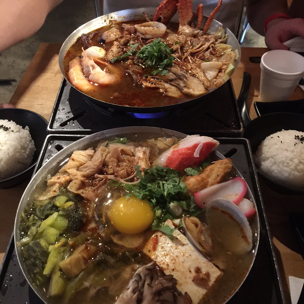 Boiling Point - Lamb pot in the front, Thai pot towards the back - Hot Pot Near Me - Fremont, California Boiling Point - Lamb pot in the front, Thai pot towards the back - Hot Pot Near Me - Fremont, California