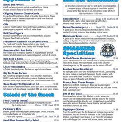 Smashers Bullpen - Menu