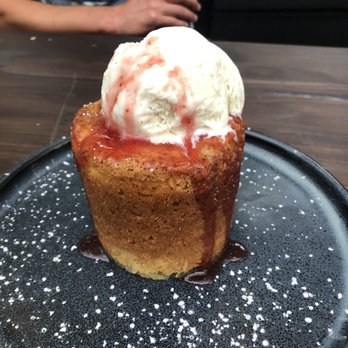 Craft House - Butter cake with raspberry sauce and ice cream - New American Near Me - Dana Point, California Craft House - Butter cake with raspberry sauce and ice cream - New American Near Me - Dana Point, California
