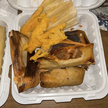 Taqueria Azteca - Dry and burned pork tamales with 1 sweet pineapple substitute, not communicated to customer before substituting - Mexican Near Me - Dublin, California