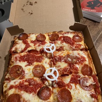 Maria's Pizza - Small Sicilian Pizza with Pepperoni - Pizza Near Me - Brooklyn, New York Maria's Pizza - Small Sicilian Pizza with Pepperoni - Pizza Near Me - Brooklyn, New York