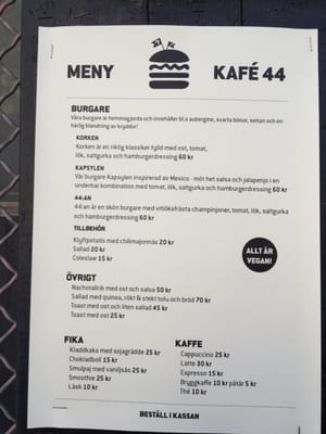 Menu photo 3 Kafé 44 Stockholm, AB