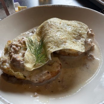 The Oakmont - Biscuits and Gravy with over easy egg - American Near Me - Indianapolis, Indiana The Oakmont - Biscuits and Gravy with over easy egg - American Near Me - Indianapolis, Indiana