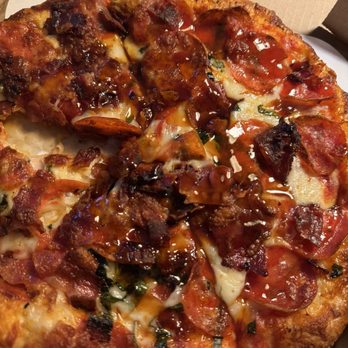 Luigi's Pizza - Personal pizza with pepperoni, bacon, hot honey, and basil - Pizza Near Me - Cambria, California Luigi's Pizza - Personal pizza with pepperoni, bacon, hot honey, and basil - Pizza Near Me - Cambria, California
