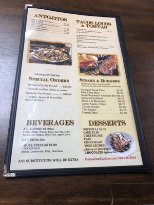 Menu photo 1 Old Danny's Cocina San Antonio, TX Menu photo 1 Old Danny's Cocina San Antonio, TX