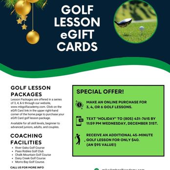 MB Golf Academy - Golf Lessons Near Me - Paso Robles, California