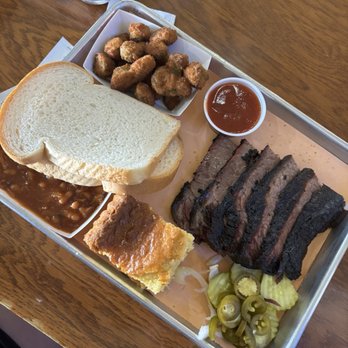 The Brisket House - 2 meat plate w 2 sides - Barbeque Near Me - Houston, Texas The Brisket House - 2 meat plate w 2 sides - Barbeque Near Me - Houston, Texas