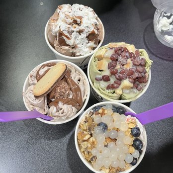 ZRolls Ice Cream - Chocolate Club Kitkat (top), Ferreroll (left), Spring Festival (right), Parfait Party (bottom) - Desserts Near Me - Harrison, New Jersey ZRolls Ice Cream - Chocolate Club Kitkat (top), Ferreroll (left), Spring Festival (right), Parfait Party (bottom) - Desserts Near Me - Harrison, New Jersey