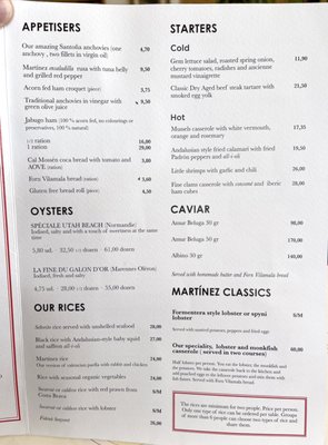 Menu photo 6 Martinez Barcelona, B Menu photo 6 Martinez Barcelona, B