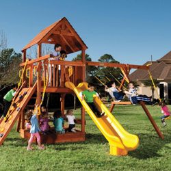 Tree Frogs Wooden Swing Set Factory - Tomball