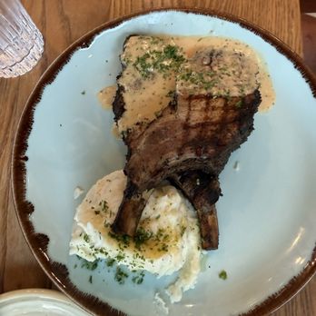 Cork & Pig Tavern - Pork chop with mashed potatoes - New American Near Me - Irving, Texas Cork & Pig Tavern - Pork chop with mashed potatoes - New American Near Me - Irving, Texas