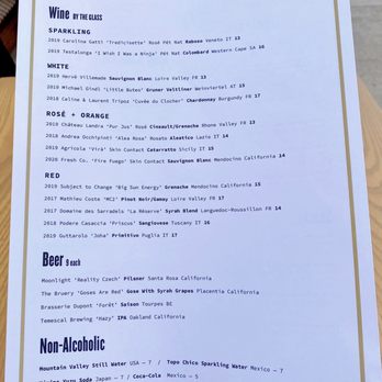 Ernest - Drink Menu, full bar available - New American Near Me - San Francisco, California Ernest - Drink Menu, full bar available - New American Near Me - San Francisco, California