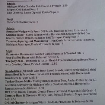 Greenbush Brewing - Food menu as of late June 2012.  GREAT turkey bacon sandwich, the grainy bread really makes all of their sandwiches standout. - Barbeque Near Me - Sawyer, Michigan