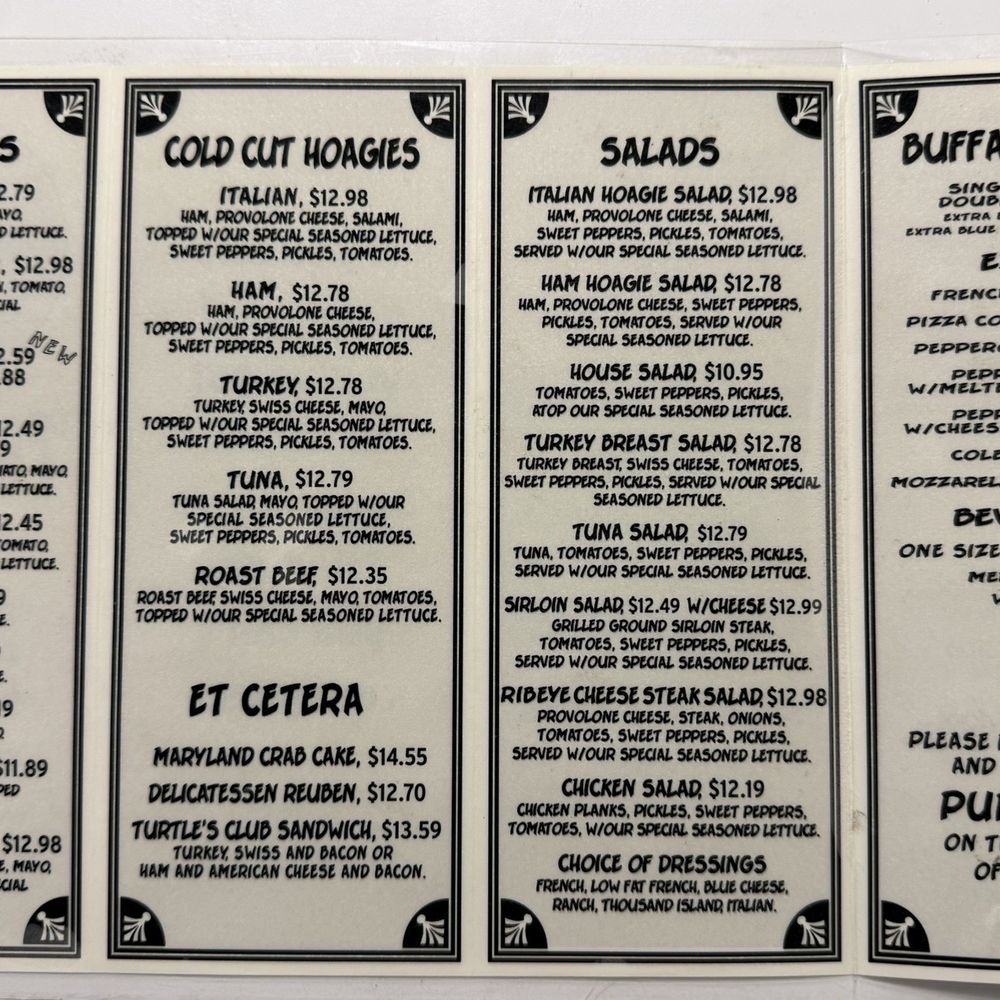 Turtles Subs Etc - Menu - Salad Near Me - Hagerstown, Maryland Turtles Subs Etc - Menu - Salad Near Me - Hagerstown, Maryland