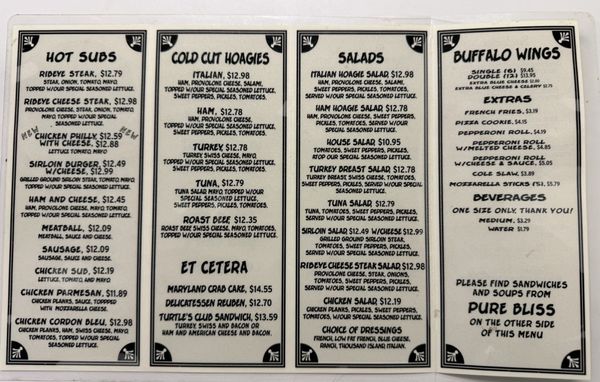 Menu photo 1 Turtles Subs Etc Hagerstown, MD Menu photo 1 Turtles Subs Etc Hagerstown, MD