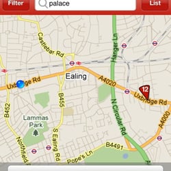 Persian Palace - Blue dot = Persian Palace, not where Yelp insists it is!!