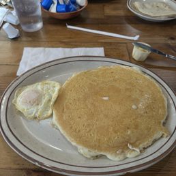 One pancake, I can't eat 2 as they are very large.