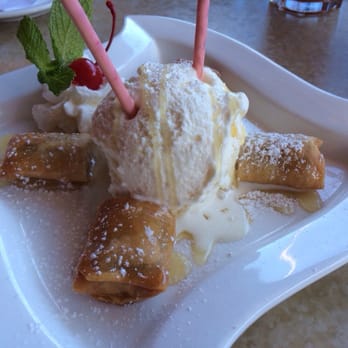 Thai Cafe - Fried banana with ginger ice cream. - Thai Near Me - Brooklyn, New York