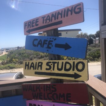 Java Joint Beachside Grill - sign walking up to deck - Breakfast & Brunch Near Me - Flagler Beach, Florida