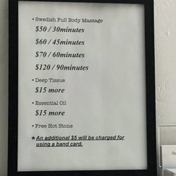 Ripple Spa & Massage - Prices as of 3/29/23