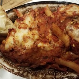 Chicken Parm from their Dinner Table menu -four servings of chicken, pasta, salad and bread for a paltry $28. Delivered to your vehicle