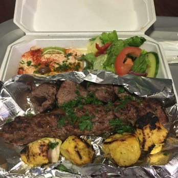 Cedar Mediterranean Grill - Mixed Grill Plate, no rice sub extra salad (underneath the meat, the whole bottom portion was filled with salad)! Yum! - Mediterranean Near Me - San Antonio, Texas