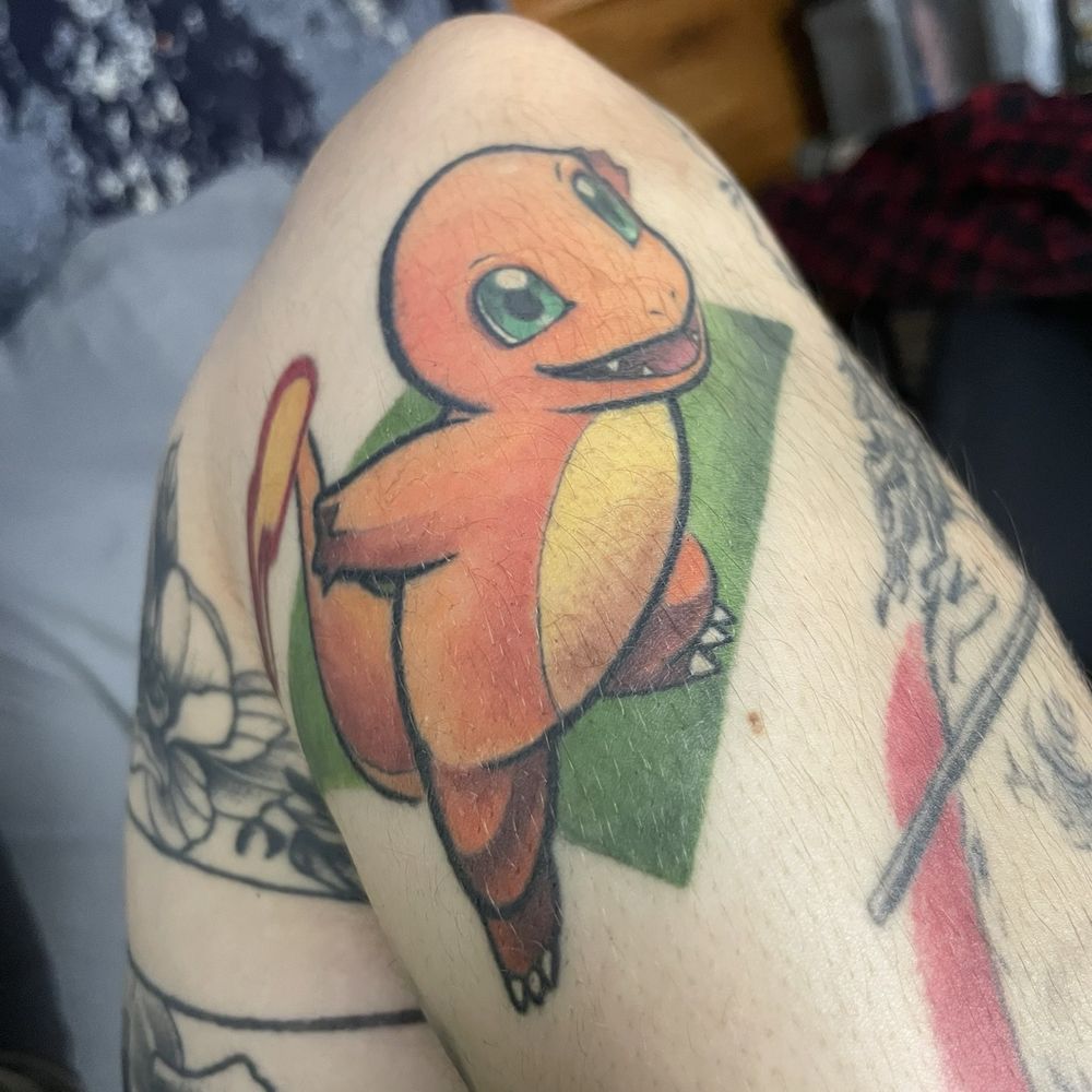 Golden Triangle Art Studio - Charmender - Tattoo Near Me - Upland, California Golden Triangle Art Studio - Charmender - Tattoo Near Me - Upland, California