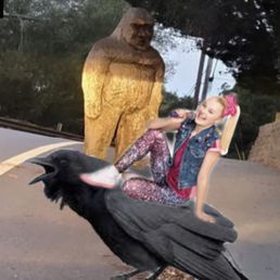 Jojo on crow infront of Danny