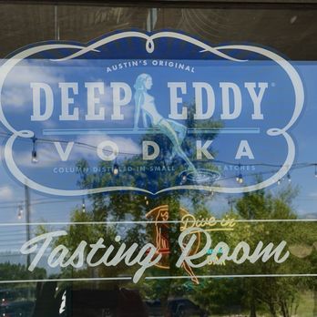 Deep Eddy Vodka Tasting Room - Sign on the front door - Distilleries Near Me - Dripping Springs, Texas
