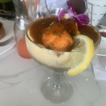 EKO Restaurant - Salmon bits with cheese grits - Caribbean Near Me - Brooklyn, New York