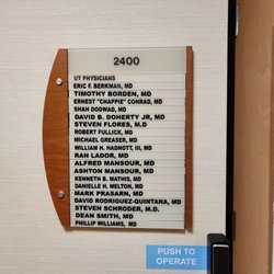 UT Physicians Orthopedics at Memorial Hermann Hospital - Network Listing Sign 1