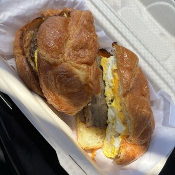 Gigi's Cafe - Croissant breakfast sandwich with breakfast sausage - Breakfast & Brunch Near Me - Burlingame, California Gigi's Cafe - Croissant breakfast sandwich with breakfast sausage - Breakfast & Brunch Near Me - Burlingame, California