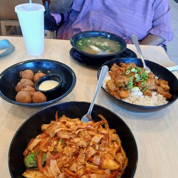Pei Wei Asian Kitchen - Honey hot with rice spicy miso soup one large drink that we shared Spicy Drunken Noodles but I got them extra extra hard - Asian Fusion Near Me - Dallas, Texas Pei Wei Asian Kitchen - Honey hot with rice spicy miso soup one large drink that we shared Spicy Drunken Noodles but I got them extra extra hard - Asian Fusion Near Me - Dallas, Texas