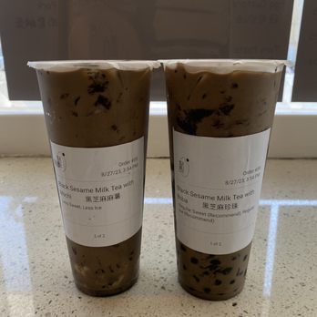 Dots Boba - Black Sesame Milk Tea with Boba &  Black Sesame Milk Tea with Mochi - Bubble Tea Near Me - San Francisco, California