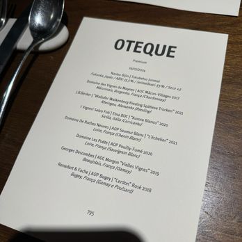 Oteque - Menu - Modern European Near Me - Rio de Janeiro, RJ