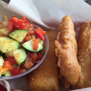 FISH DISTRICT - Fish 'n chips $10 (sub chips with sauteed veggies) - Seafood Near Me - San Diego, California