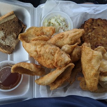 Joker's 5 Bar & Grill - Double bluegill (one pound) with potato pancakes - American Near Me - West Bend, Wisconsin