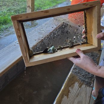 Huck's Lost Mine - This is the sifter and the water trough you use the wash away the sand and find your booty. - Kids Activities Near Me - Blue Ridge, Georgia