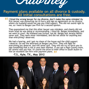 Bargas Law Firm - Don't hire the wrong attorney for your divorce. Consult with multiple attorneys to compare experience and prices. - Criminal Defense Law Near Me - Austin, Texas Bargas Law Firm - Don't hire the wrong attorney for your divorce. Consult with multiple attorneys to compare experience and prices. - Criminal Defense Law Near Me - Austin, Texas